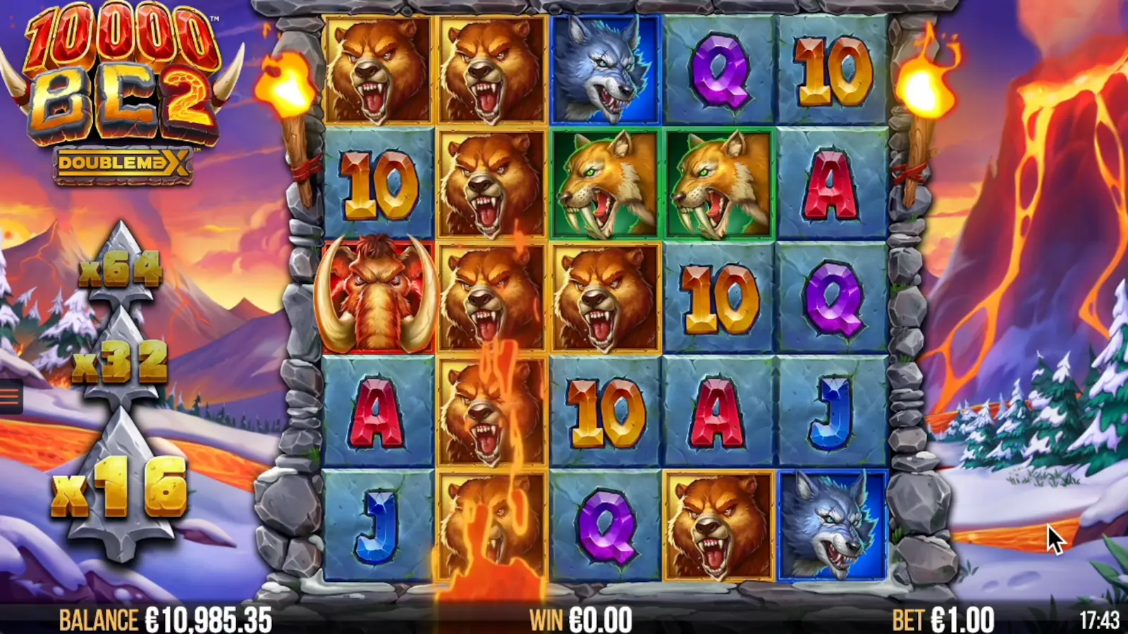 10000 BC 2 DoubleMax Slot In-Reel Features