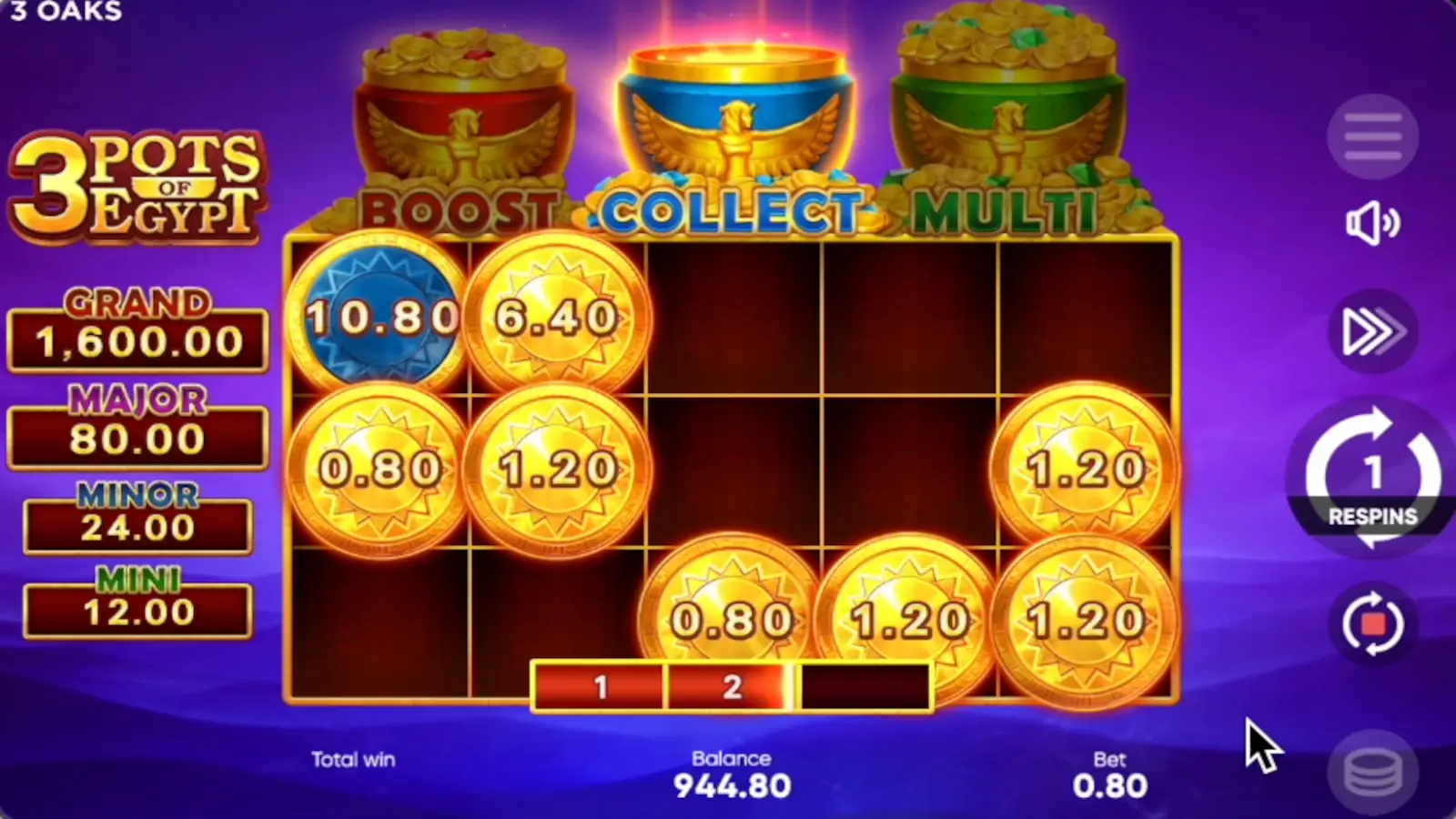 3 Pots of Egypt Slot Pot Feature 1