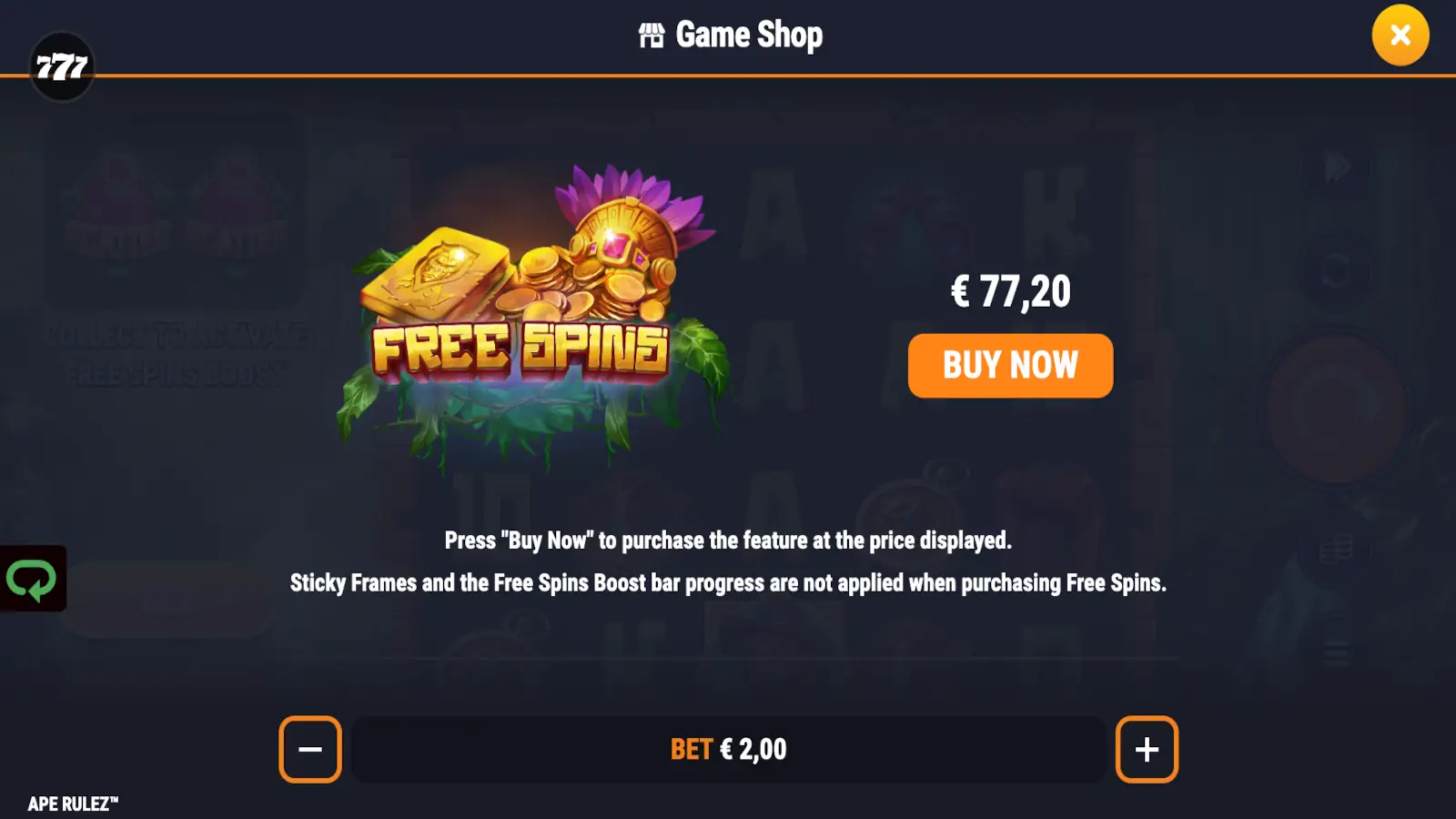 Ape Rulez Slot Feature Buy