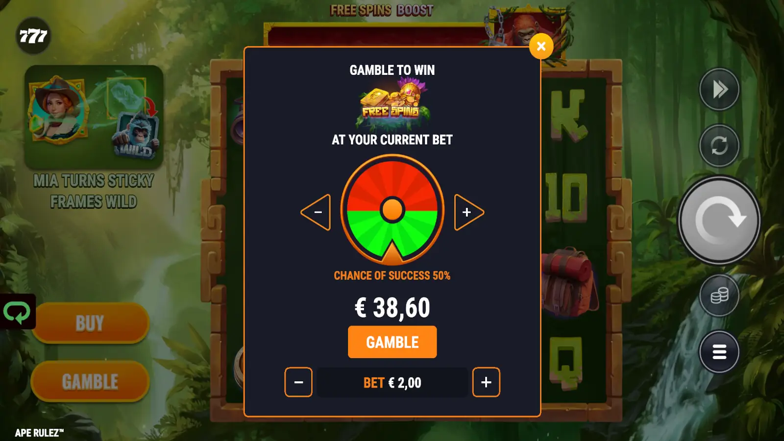 Ape Rulez Slot Gamble Feature