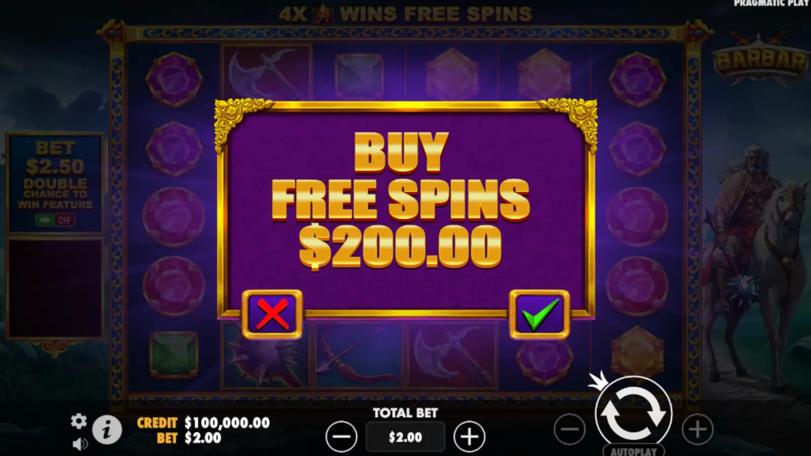 Barbar Slot Buy Free Spins