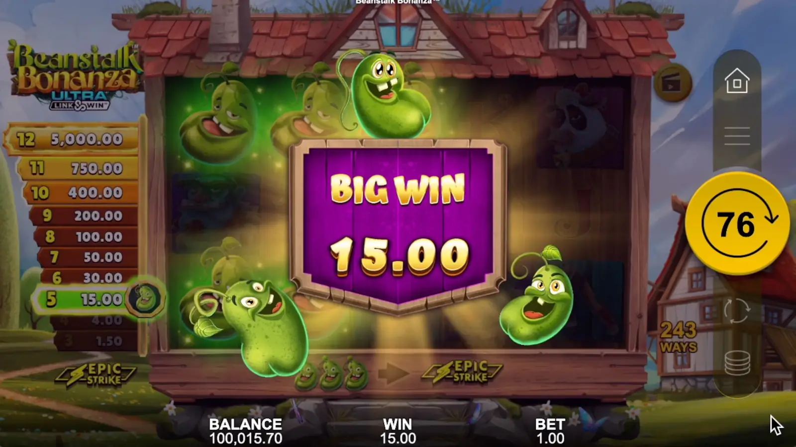 Beanstalk Bonanza Slot Epic Strike™ Feature