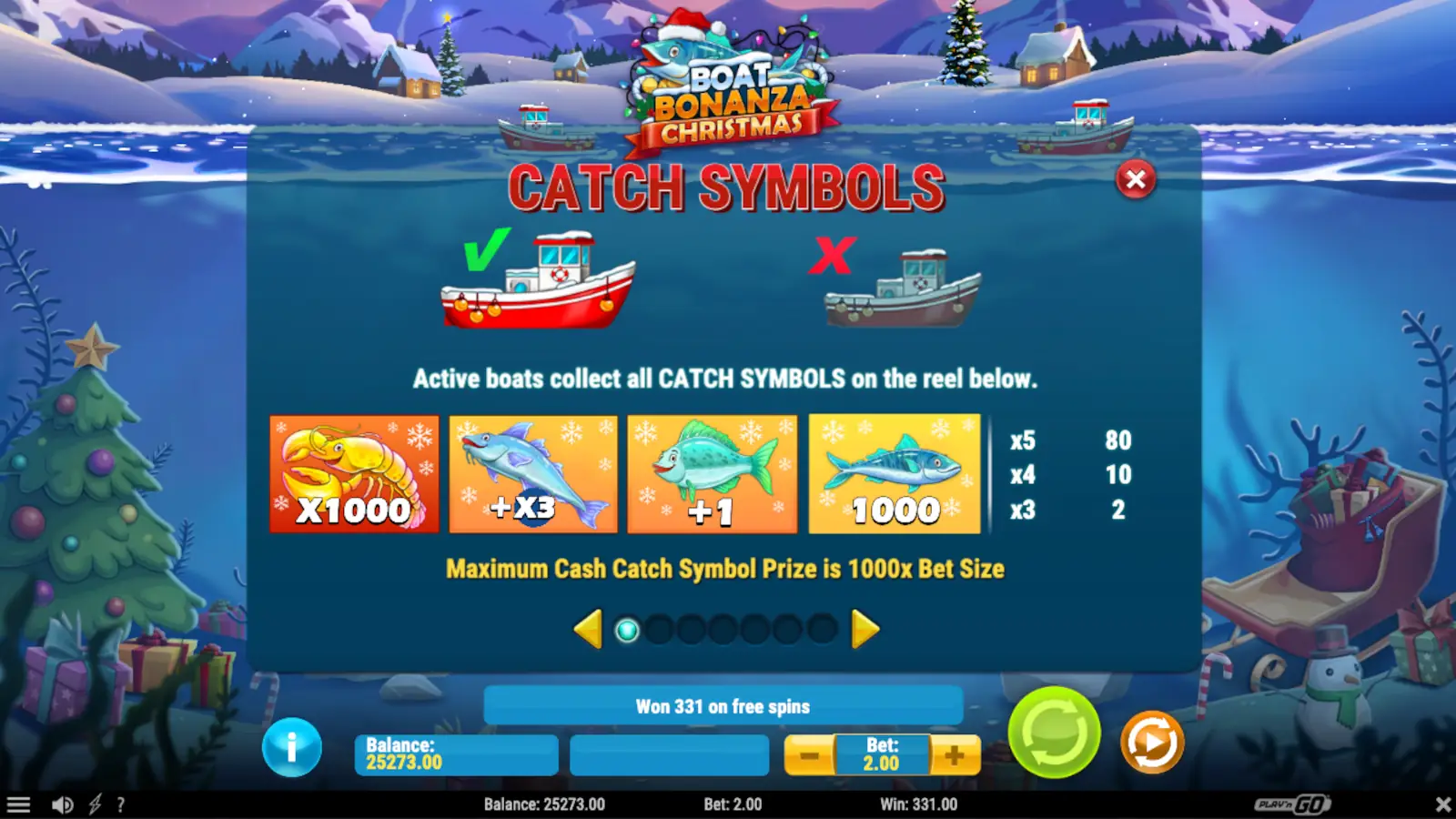 Boat Bonanza Christmas Slot Boat Catch Feature