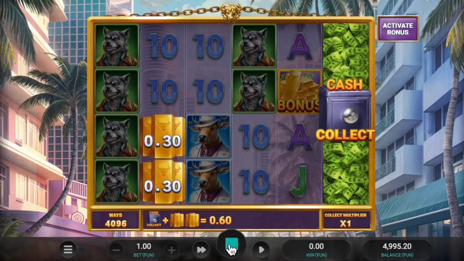 Buffalo Blow Slot Cash Symbols and Cash Collect