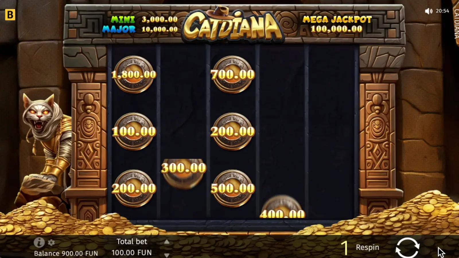 Catdiana Slot Coin Respin Feature