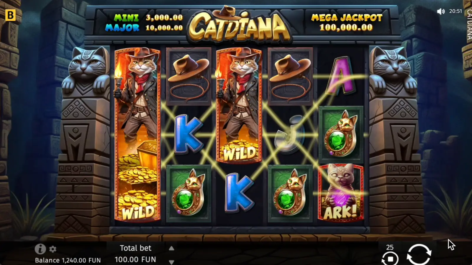 Catdiana Slot Symbols and Paytable 2