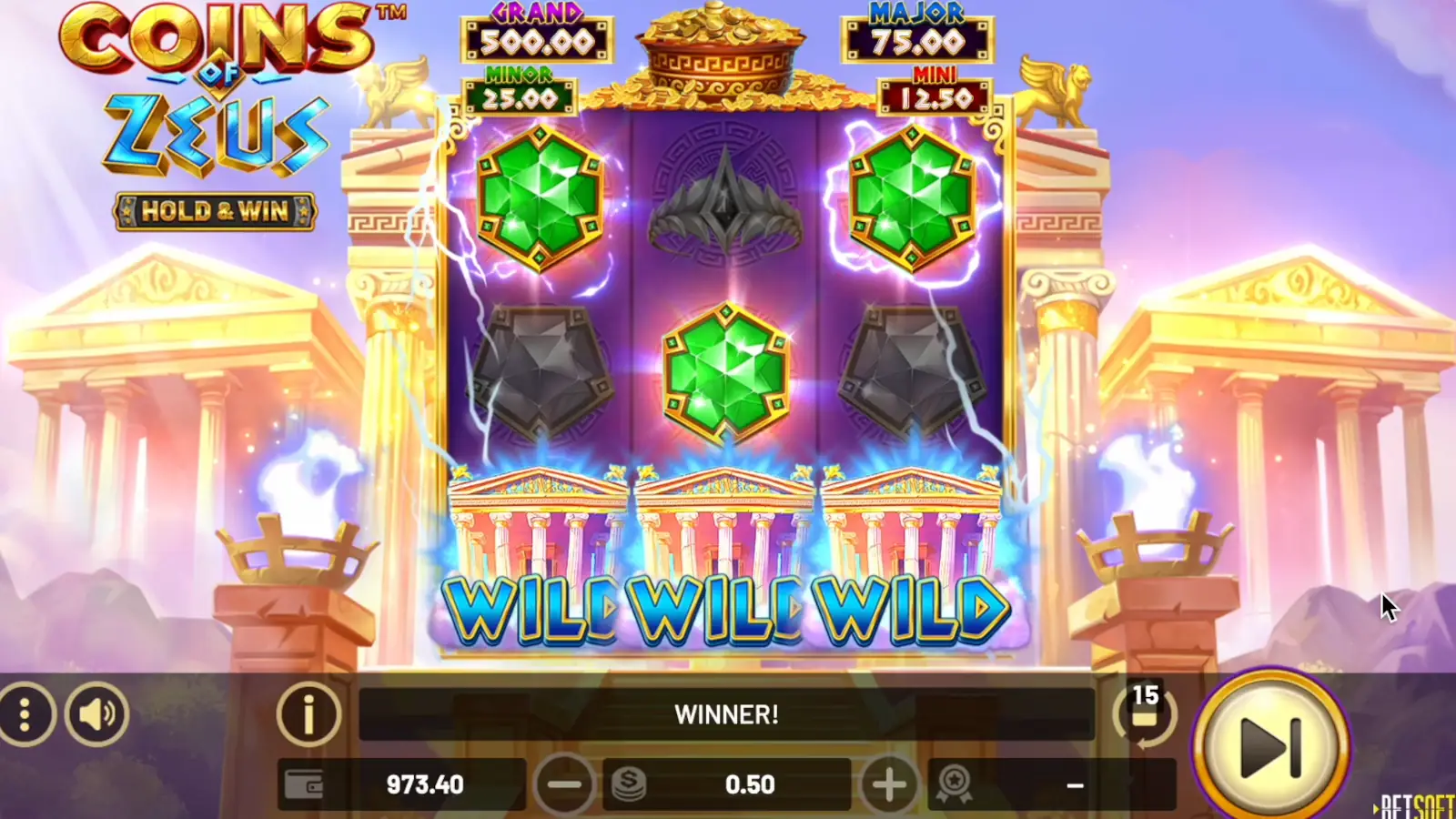 Coins of Zeus: Hold & Win Slot Wild Symbol