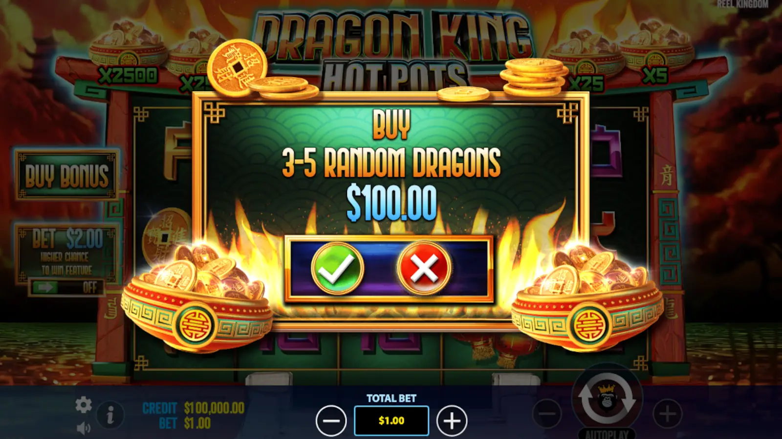 Dragon King Hot Pots Slot Bonus Buy