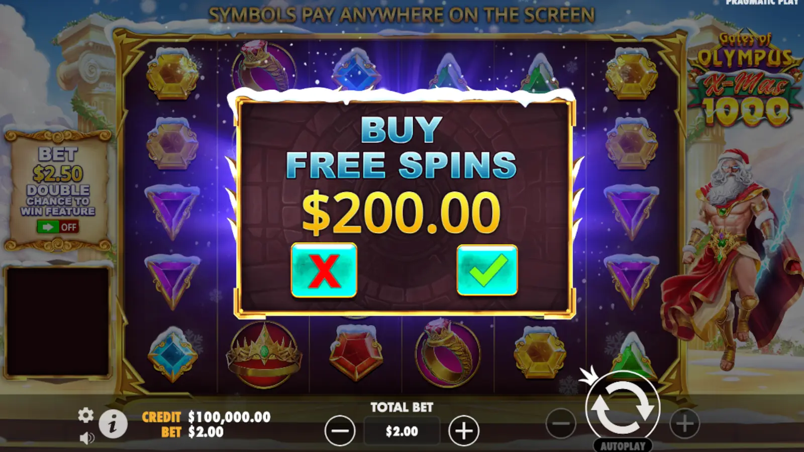 Gates of Olympus Xmas 1000 Slot Feature Buy