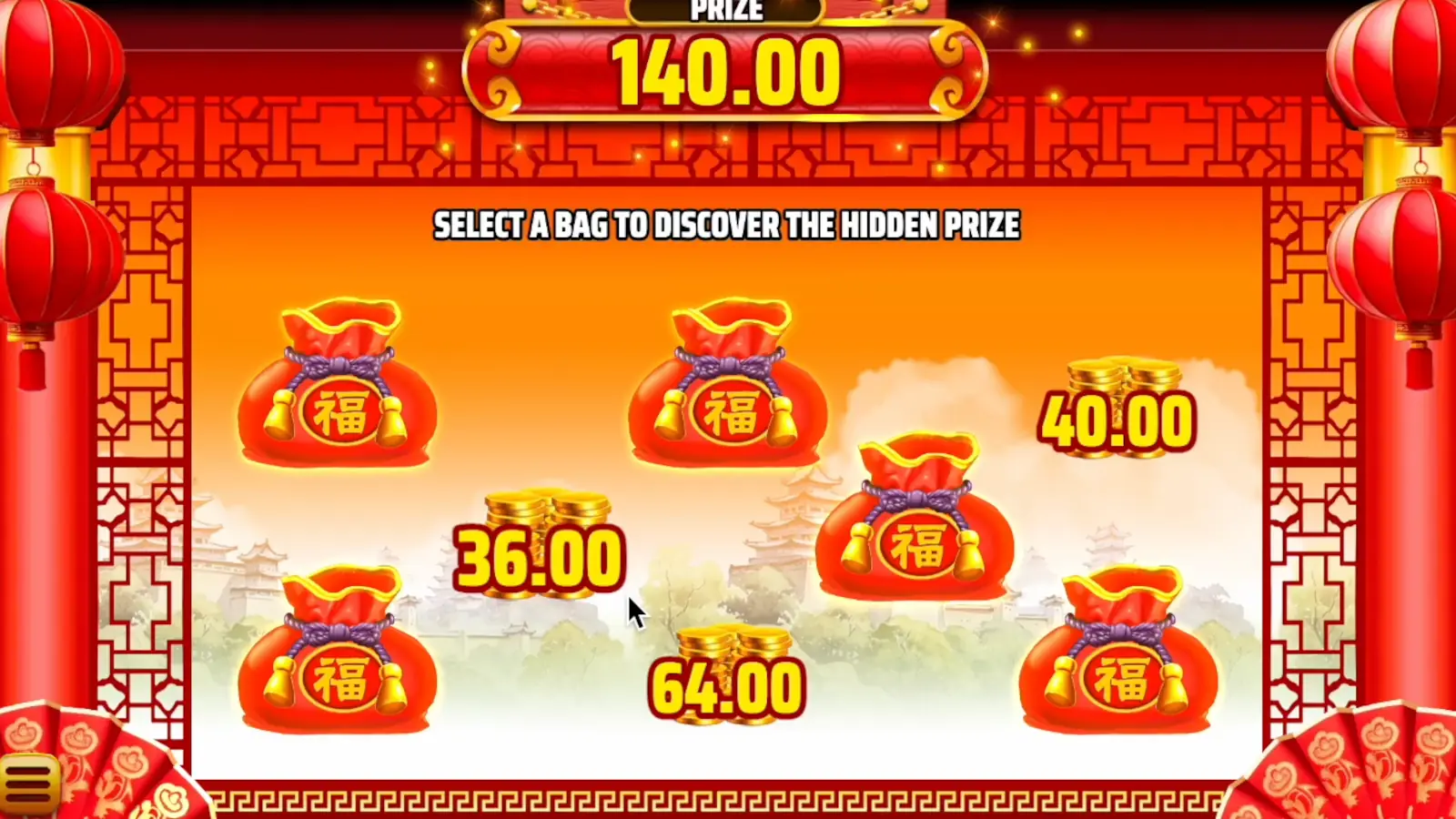 Golden Tiger: Jackpot Fortunes Slot Red Bags Picker Bonus