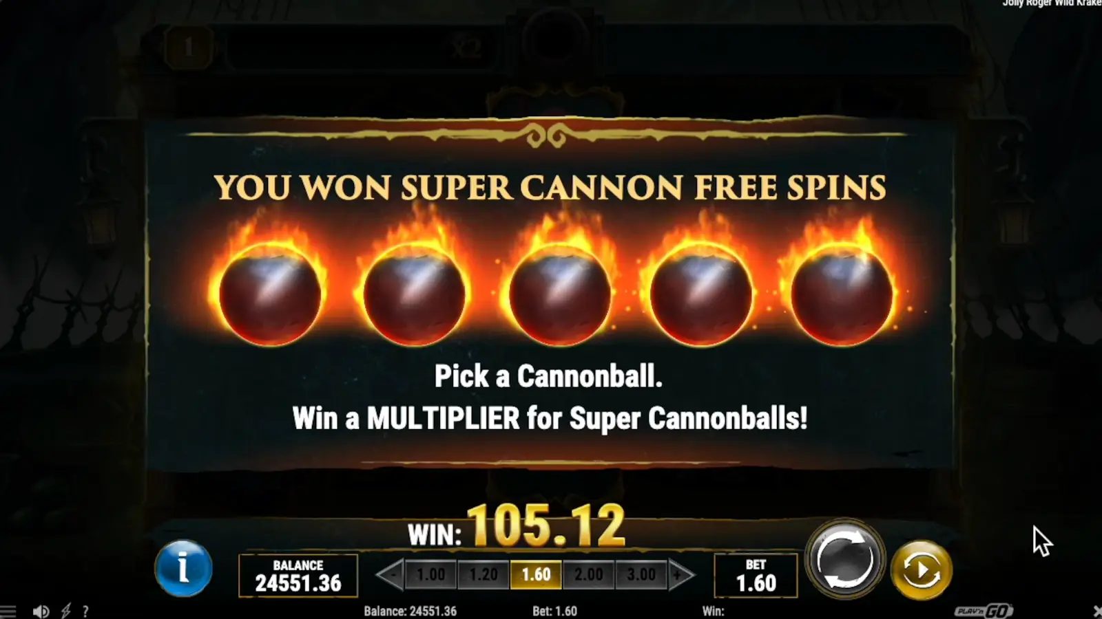 Jolly Roger Wild Kraken Slot Cannon Free Spins