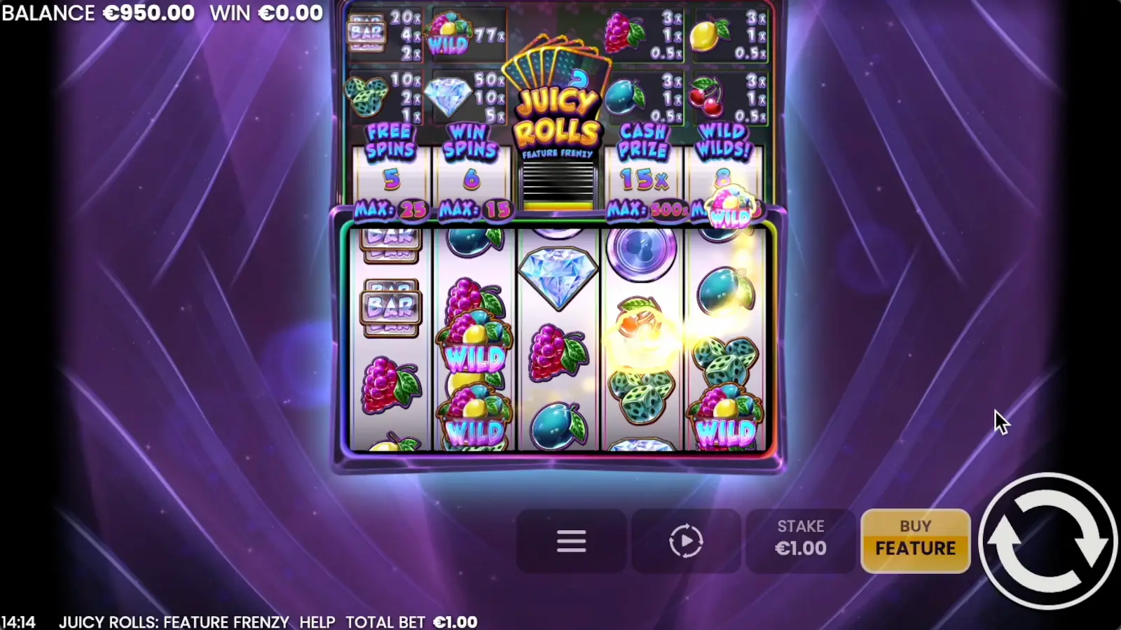 Juicy Rolls: Feature Frenzy Slot Wild Fruits