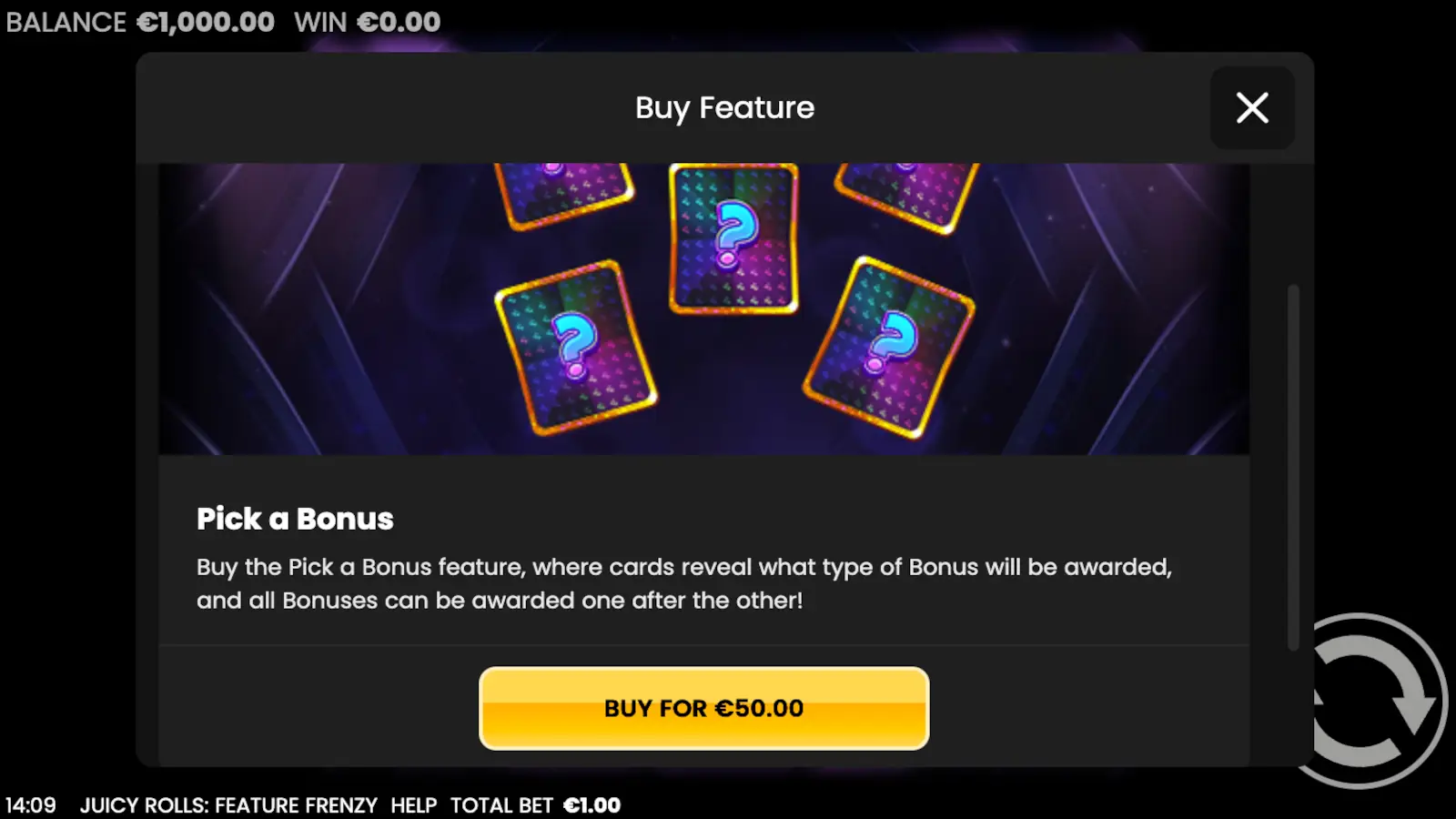 Juicy Rolls: Feature Frenzy Slot Buy Feature