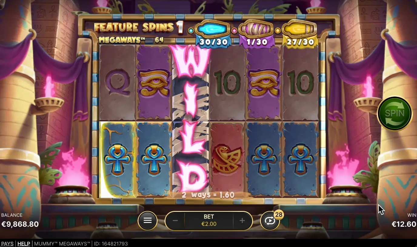 Mummy Megaways Slot Feature Spins