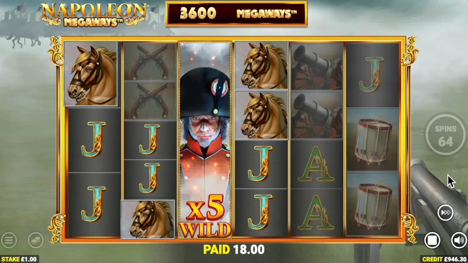 Napoleon Megaways Slot Napoleon Wild Symbol