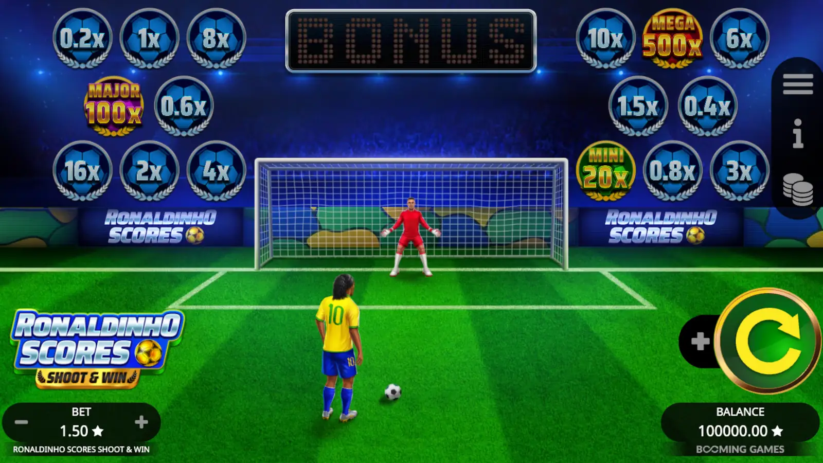 Ronaldinho Scores Shoot & Win Slot Rules and Gameplay