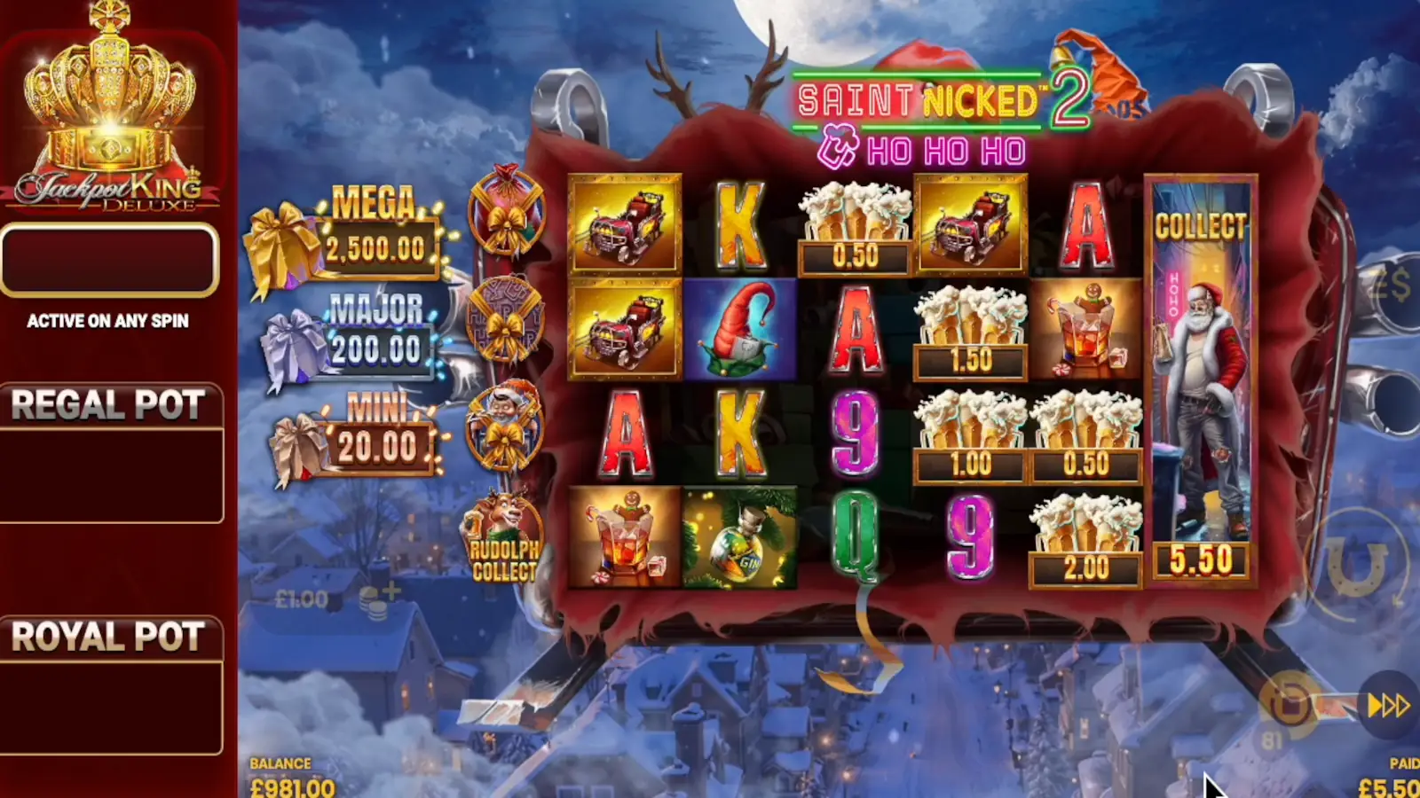 Saint Nicked 2 Slot Cash Collect Feature