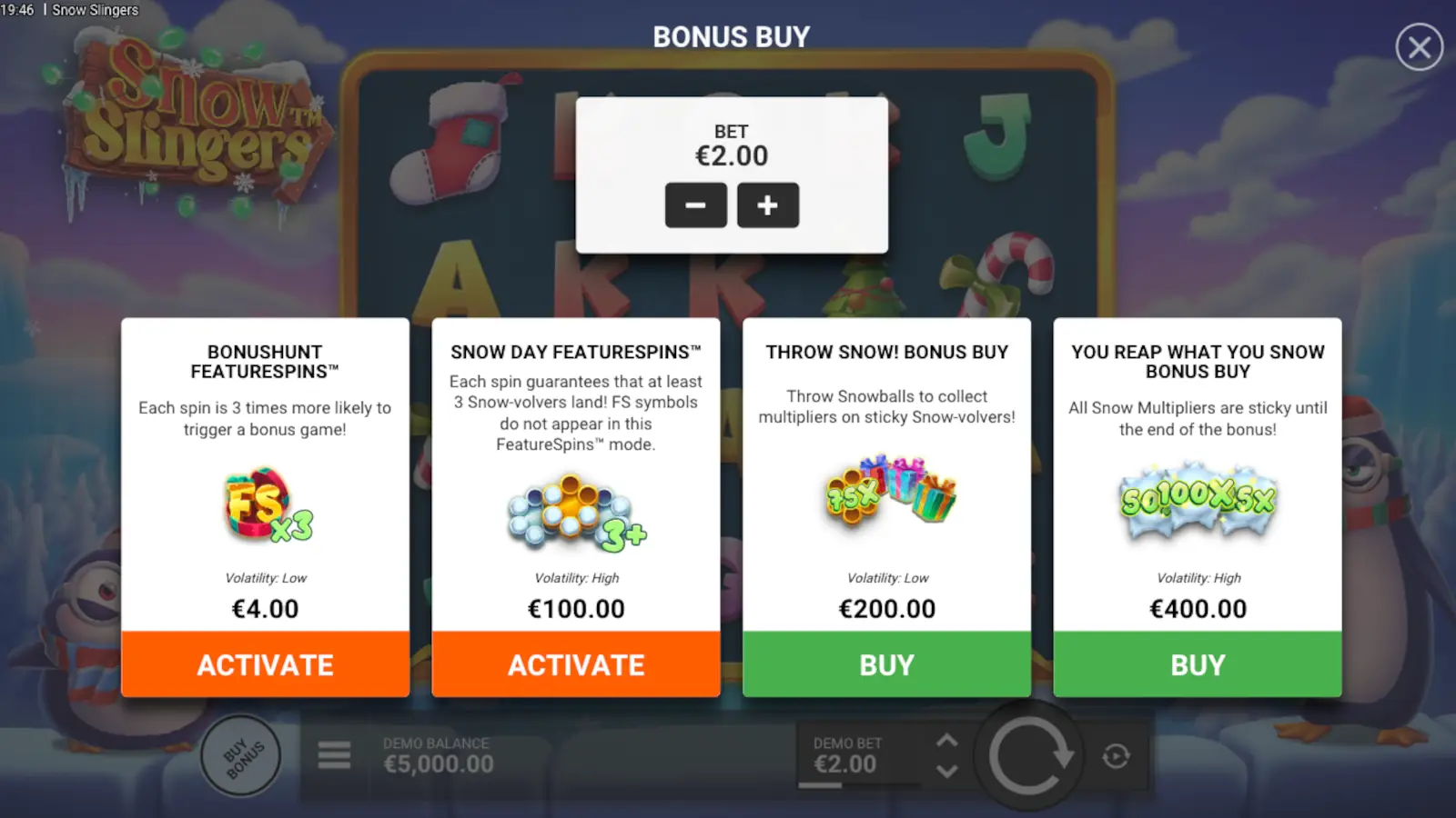 Snow Slingers Slot Buy Bonus