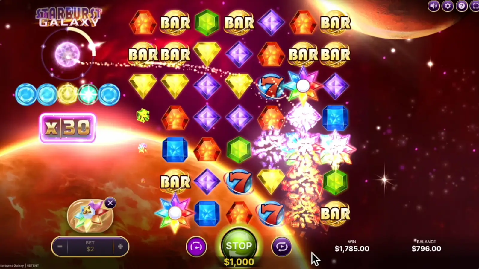 Starburst Galaxy Slot Feature Generator