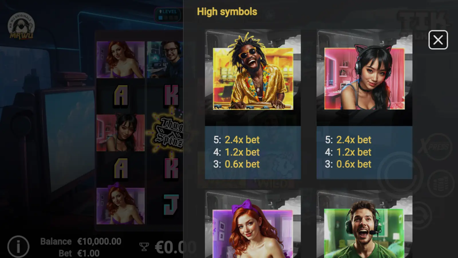 Tik Talkers Slot Symbols and Paytable