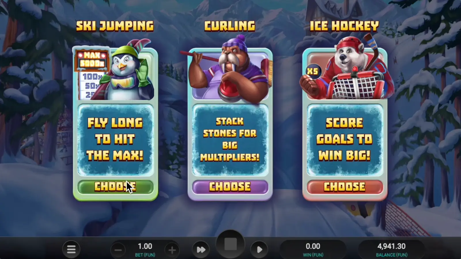 Winter Champions Slot Bonus Games