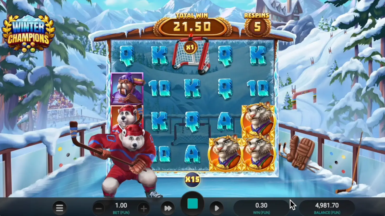 Winter Champions Slot Ice Hockey Bonus