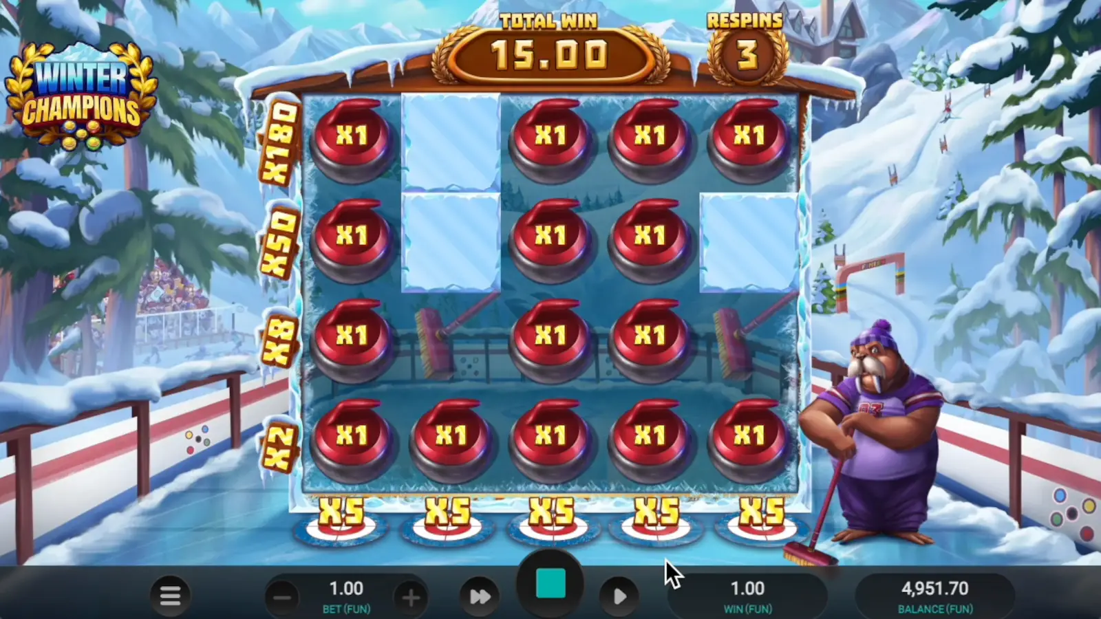 Winter Champions Slot Curling Bonus