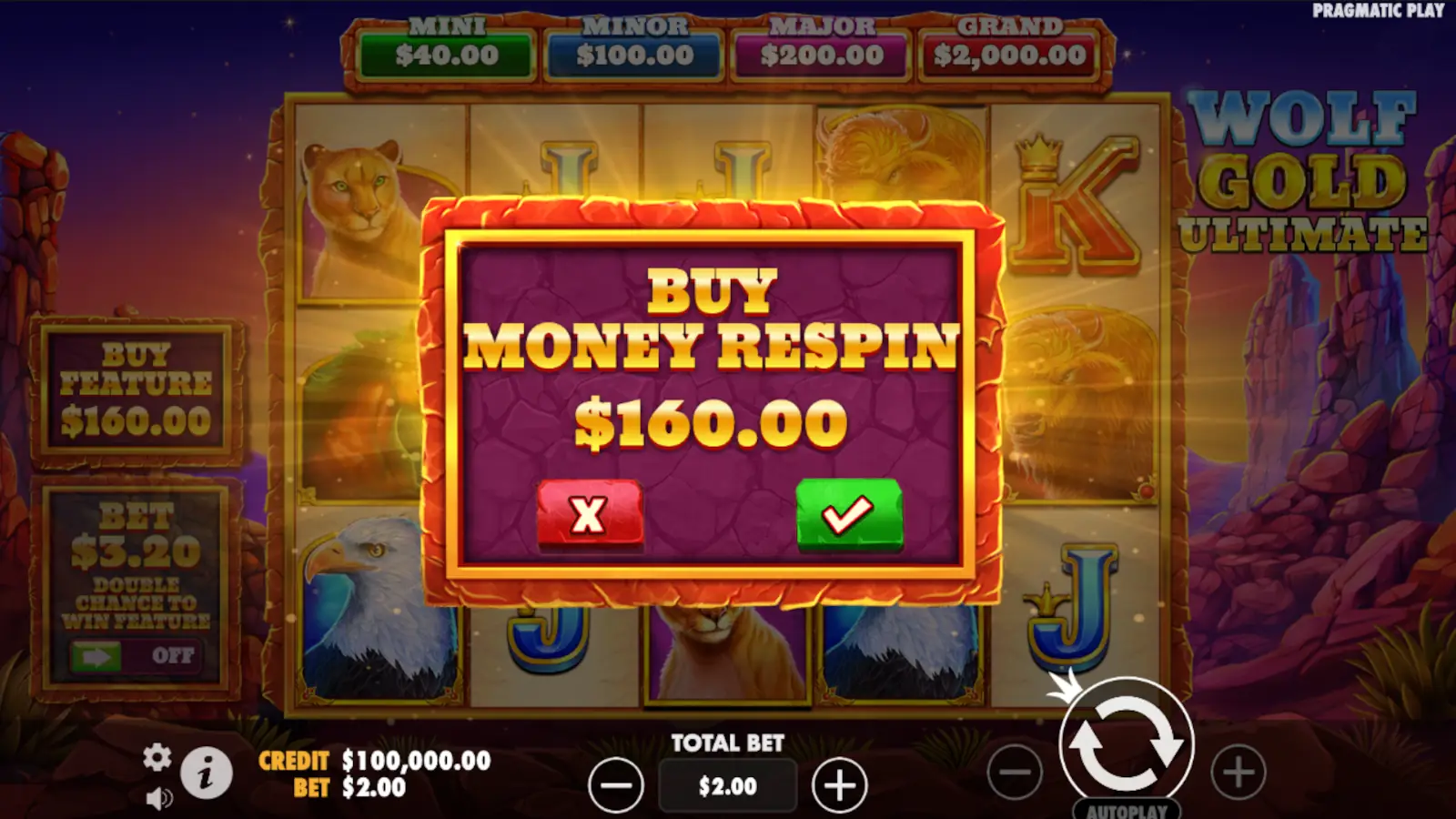 Wolf Gold Ultimate Slot Feature Buy